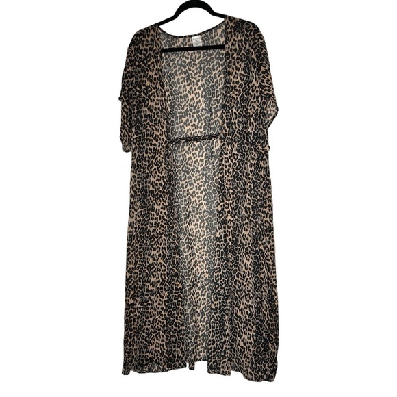 Leopard Print Midi Cover Up/Kaftan 2X - 3X - Picture 1 of 5
